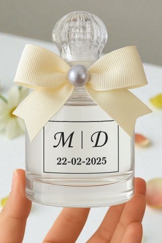 20 Adet Süslü Silindir isme özel cam şişe hediyelik