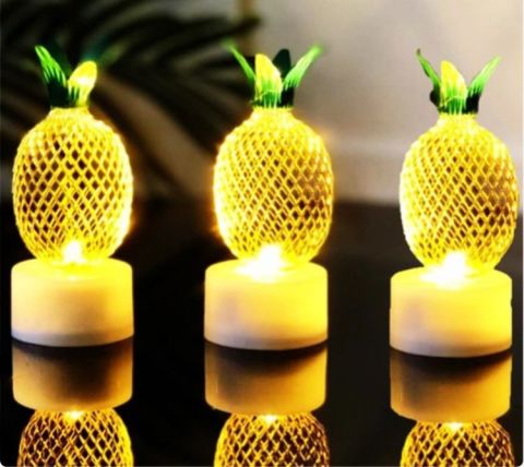 12 Li LED Ananas Lamba  Alt Kısmı Gold renk