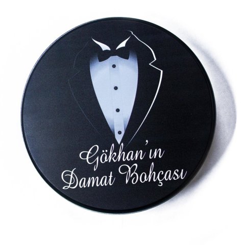 Damat Bohçası Metal Çikolata Kutusu (21,5x5cm)