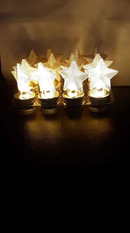12 li LED Yıldız Lamba  Alt Kısmı Gold renk