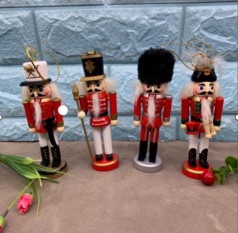 KURŞUN ASKER AHŞAP DEKORATİF EŞYA (4LÜ SET 13CM)