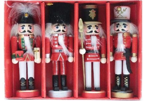 KURŞUN ASKER AHŞAP DEKORATİF EŞYA (4LÜ SET 13CM)