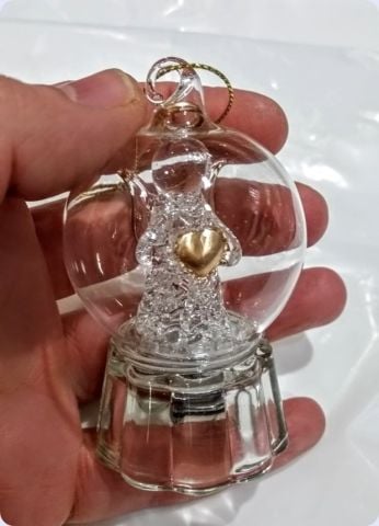 Işıklı Melek Top Küre Cam fanus