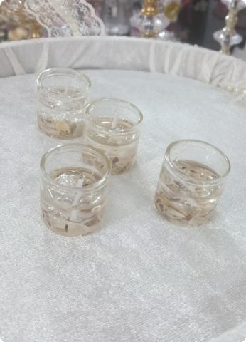 6 lı deniz kabuklu jel mum (3 cm)