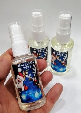 50 cc Yılbaşı Hediyelik Spreyli / Fısfıslı Pvc Kolonyalı Şişe