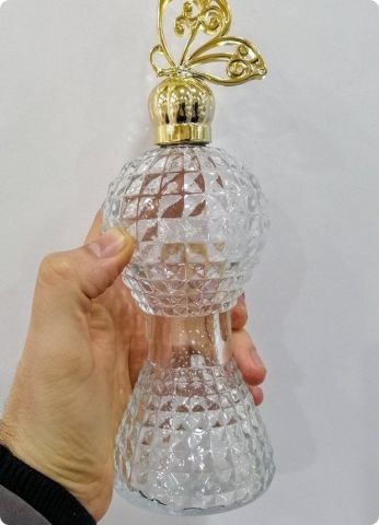 10 Lu Pvc Kelebek Tepelikli İnce Bel Büyük Boy Cam Kolonya Şişesi