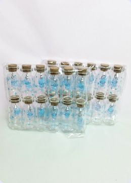 Mantar kapaklı Emzikli Cam Minik Tüp Süs şişe
