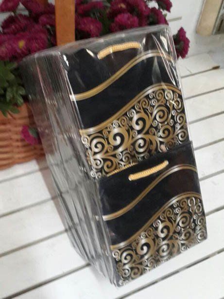 50 Li 11x11 Cm (Altın,Mavi,Siyah) Körüklü Karton Çanta