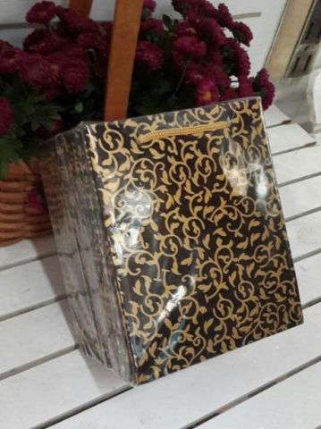 25 Li 14x17 Cm (Beyaz,Mavi ,Kraft,Altın) Körüklü Karton Çanta / Poşet