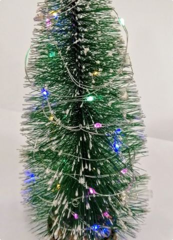 25 cm Led Işıklı Mini Masaüstü Karlı Yılbaşı Çam Ağacı