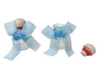 BEBEK ŞEKERİ SÜSLÜ ŞİŞE AHŞAP TIPALI 15cc MAVİ