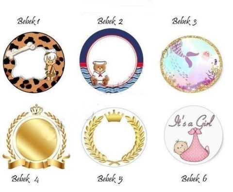 6 Cm İsme özel Baskılı Bebek Ahşap Süs modelleri