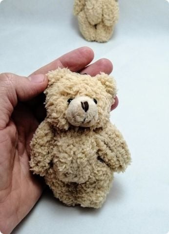 10 cm Peluş Tüylü Ayıcık Anahtarlık