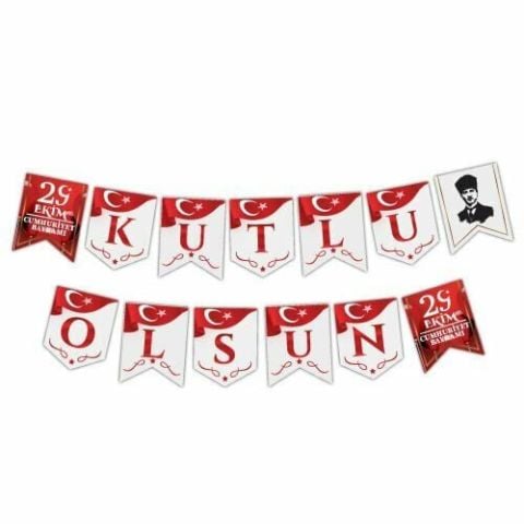 29 Ekim Kutlu Olsun Zigzag Banner