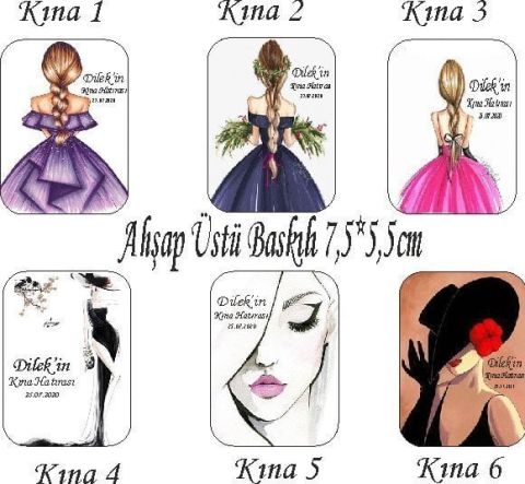 Uv Baskı Kına Gecesi Ahşap Modelleri (7,5*5cm)