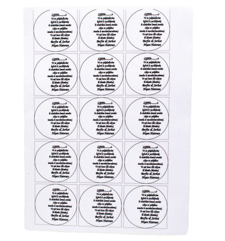 6 Cm Şeffaf Etiket (15 Adet)