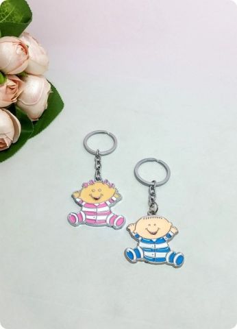 20 li Pijamalı Bebek Anahtarlık (Parlak Metal)