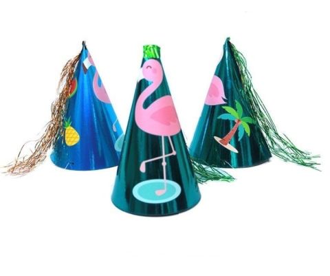 Püsküllü Flamingo Konseptli Parti Şapkası