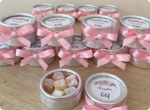 Süslü Kuş Lokumlu Silindir Bebek şekeri