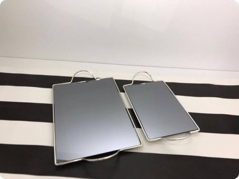 2 Li Siyah aynalı İtalyan metal yüzük,damat tepsi seti
