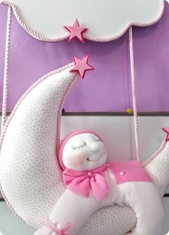 Pembe Yanaklı Uyuyan Bebek Odası Kapı Süsü