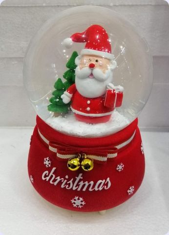 Yılbaşı Noel baba Cam fanus / Müzikli Kar küresi
