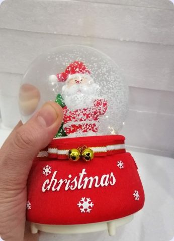 Yılbaşı Noel baba Cam fanus / Müzikli Kar küresi