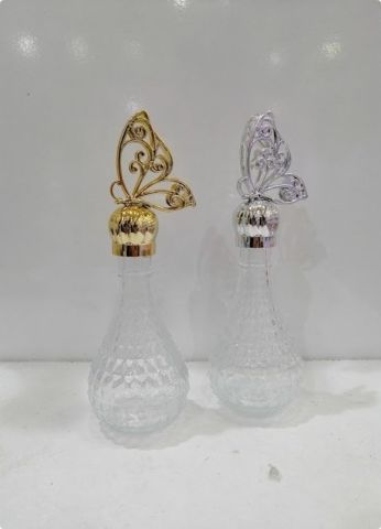 12 li Pvc Kelebek Tepelikli İksir Kristalize Cam Kolonya Şişesi