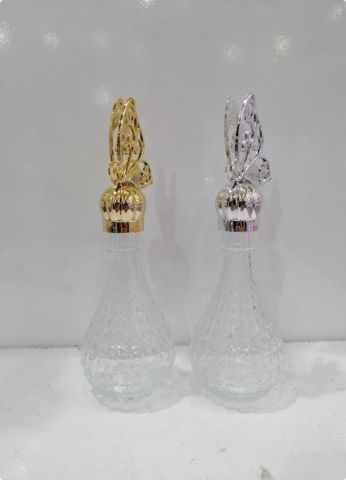 12 li Pvc Kelebek Tepelikli İksir Kristalize Cam Kolonya Şişesi