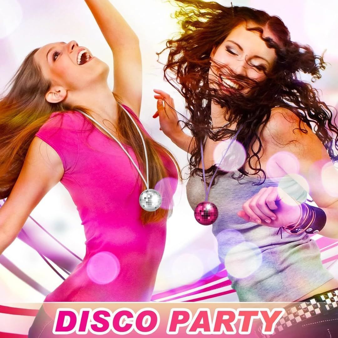 70'ler, 80'ler ve 90'lar Temalı Disko Topu Kolye Seti 6 Adet