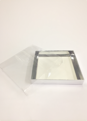 20x20x5 cm Altı Karton Asetat Kapaklı Kutu 20 li