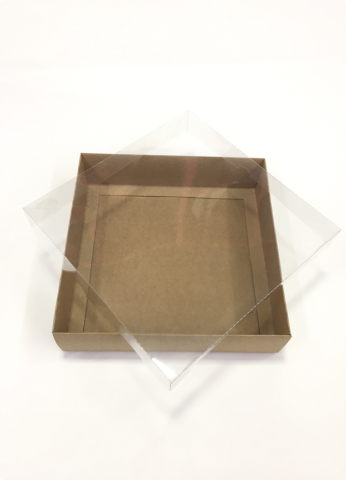 20x20x5 cm Altı Karton Asetat Kapaklı Kutu 20 li