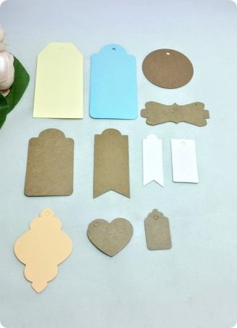 50 Adet Renkli 10,5 cm (Büyük Boy) Vintage İsim Etiket / Karton  (80 Gr.Hamur Kağıda) (Söz, Nişan,Nikah,Bebek Şekeri İsim Etiketi)