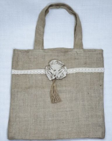 Büyük boy çiçekli kanaviçe kumaş çanta (45*46*14cm)