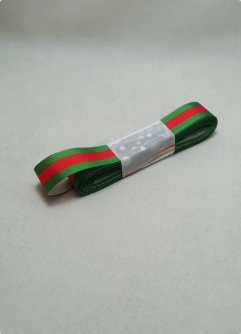 2 Cm Yılbaşı Kırmızı Yeşil Çizgili Grogren Kurdele 10 Mt.