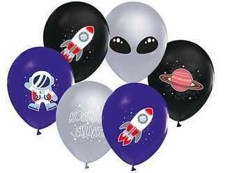 100 LÜ BALON ASTRONOT UZAY 4+1 PASTEL