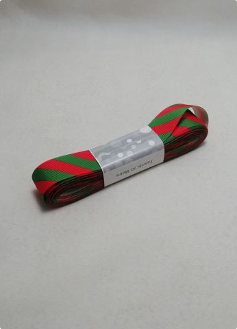 2 Cm Yılbaşı Kırmızı Yan Yeşil Çizgili Grogren Kurdela 10 Mt.
