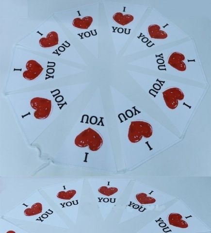 Kalpli kağıt flama (I Love You)