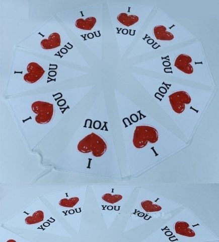 Kalpli kağıt flama (I Love You)