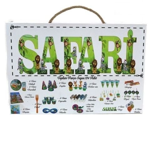 125 Parça Safari Konseptli Doğum günü Seti