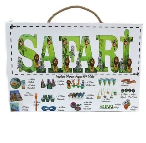 125 Parça Safari Konseptli Doğum günü Seti