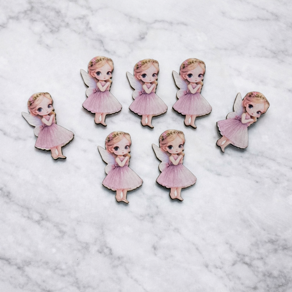 Çiçek taçlı peri kızı ahşap obje & figür