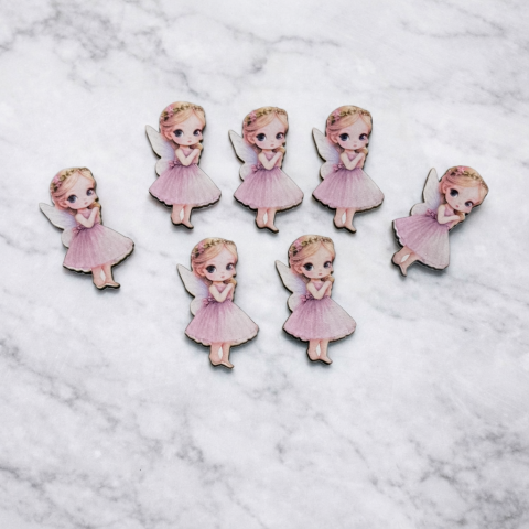 Çiçek taçlı peri kızı ahşap obje & figür