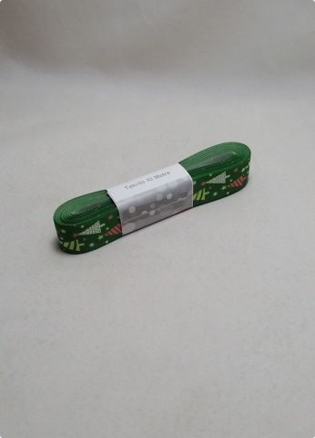 2 Cm Yeşil Zemin Çam Ağaçlı Yılbaşı Kurdela 10 Mt.