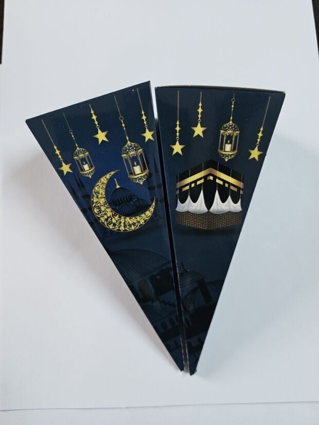 25 Li Karton Kabe Desenli Ramazan Mevlüt Şekeri Boş Karton Külah