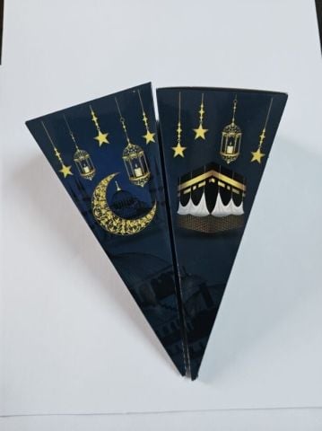 25 Li Karton Kabe Desenli Ramazan Mevlüt Şekeri Boş Karton Külah