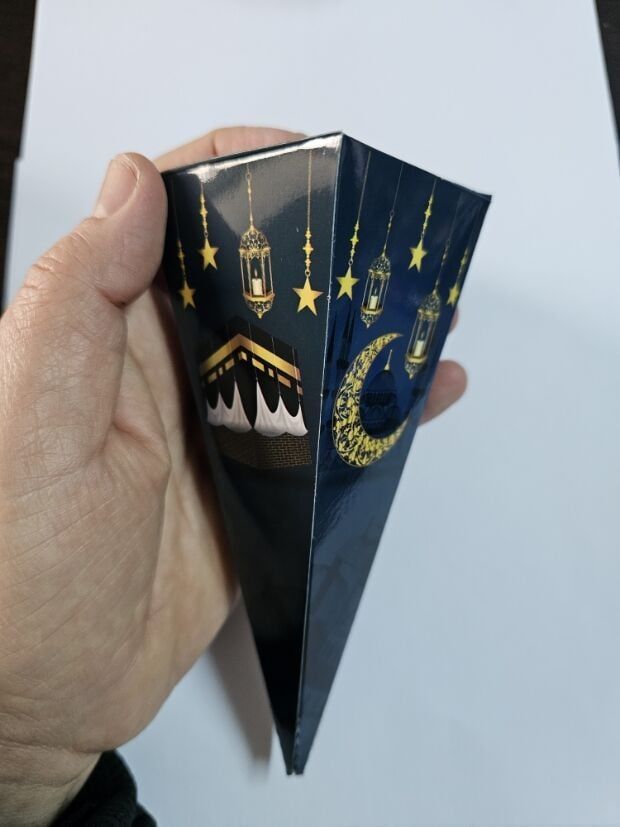 25 Li Karton Kabe Desenli Ramazan Mevlüt Şekeri Boş Karton Külah