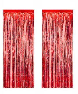 2 Lİ SET METALİZE FON SÜSÜ ASMALI 50X230 CM KIRMIZI