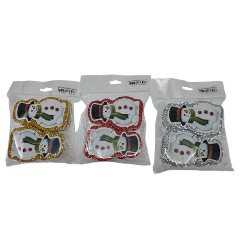 6 Lı Simli Strafor Kardan Adam Yılbaşı Ağaç Süsü