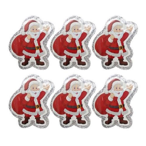 6 Lı Simli Strafor Noel Baba Yılbaşı Ağaç Süsü